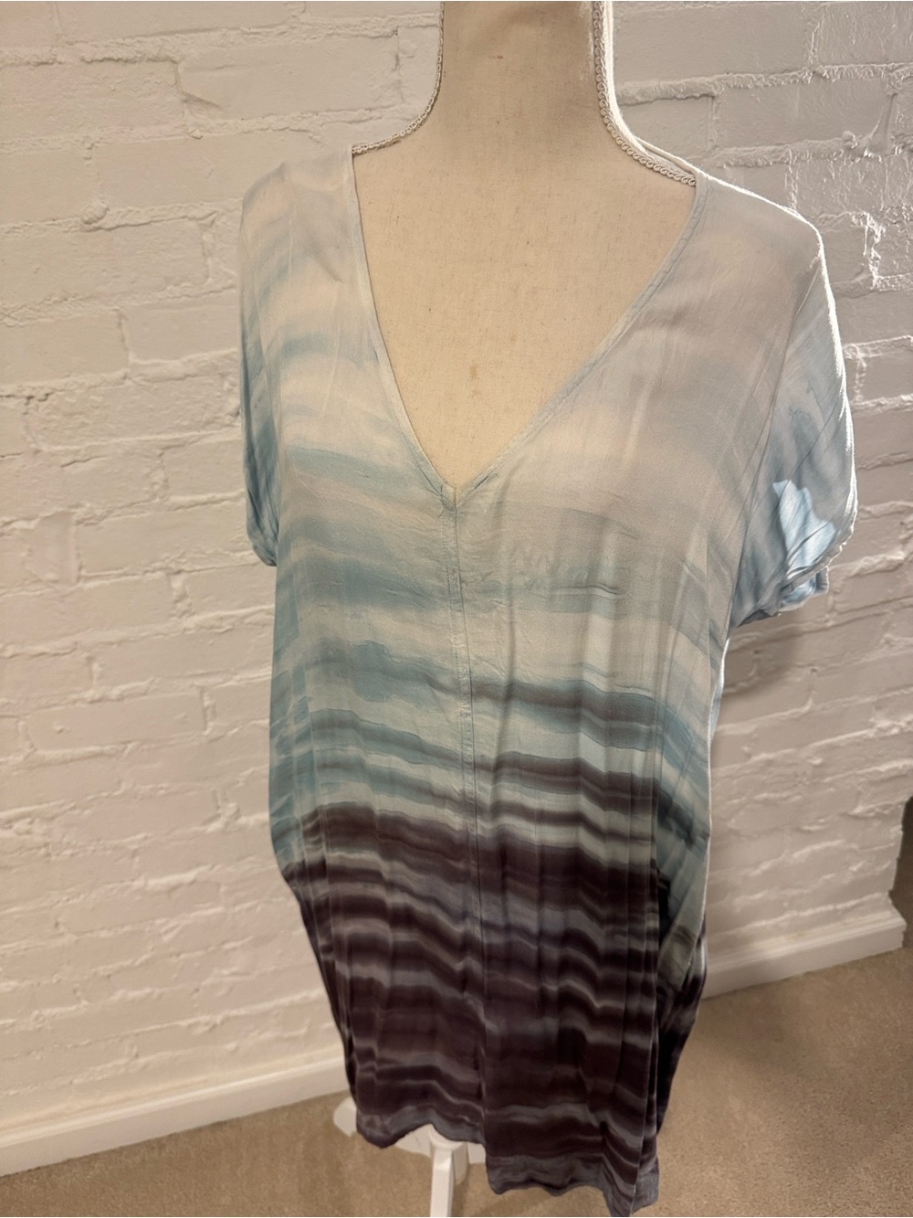 River + Sky BROOKLYN DRESS Blue to Gray Ombre MEDIUM